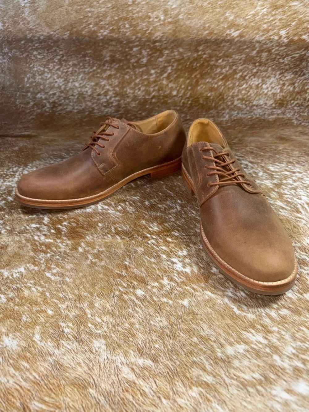 NEW NISOLO REY MENS EVERYDAY OXFORD LEATHER DRESS SHOE 8 1/2 - 9 *no size stamp*